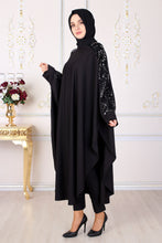 Load image into Gallery viewer, Sequin Detailed Black Abaya - Buy Abaya Online