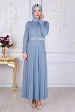 Load image into Gallery viewer, Powder Blue Abaya With Belt - Buy Abaya Online